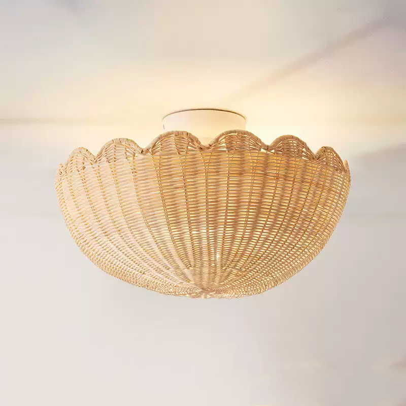 Bubble Rattan Flower Ceiling Light – Scallop Shape