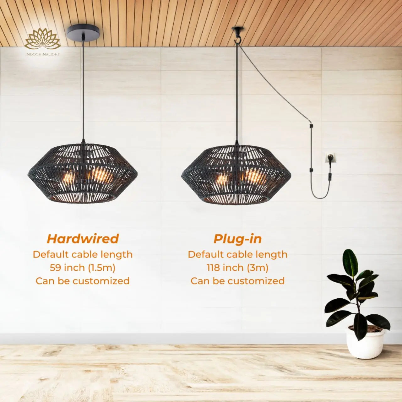 Capslpad Black Rattan Ceiling Light