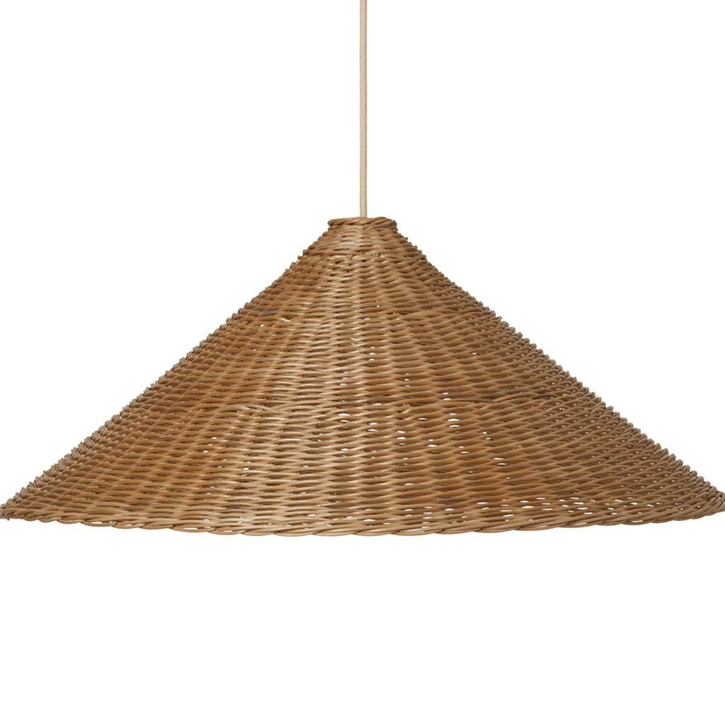 Carter Cone Woven Wicker Rattan Pendant Light