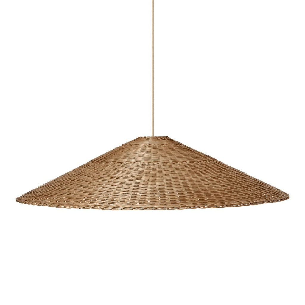 Carter Cone Woven Wicker Rattan Pendant Light