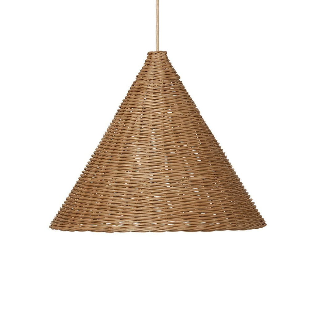 Carter Cone Woven Wicker Rattan Pendant Light