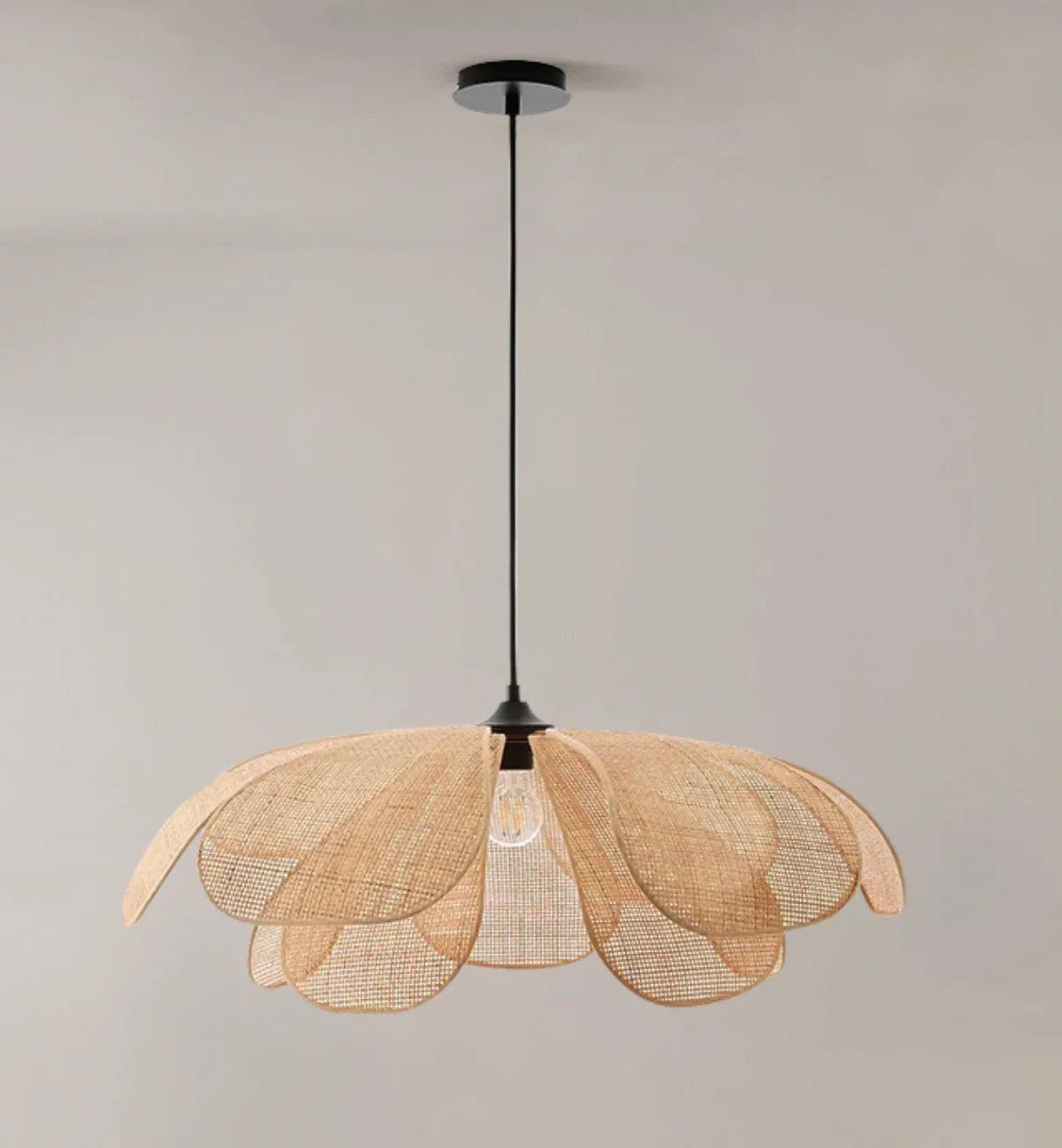 Cefalu Extra Large Rattan Petal Pendant Light