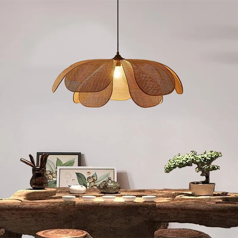 Cefalu Extra Large Rattan Petal Pendant Light