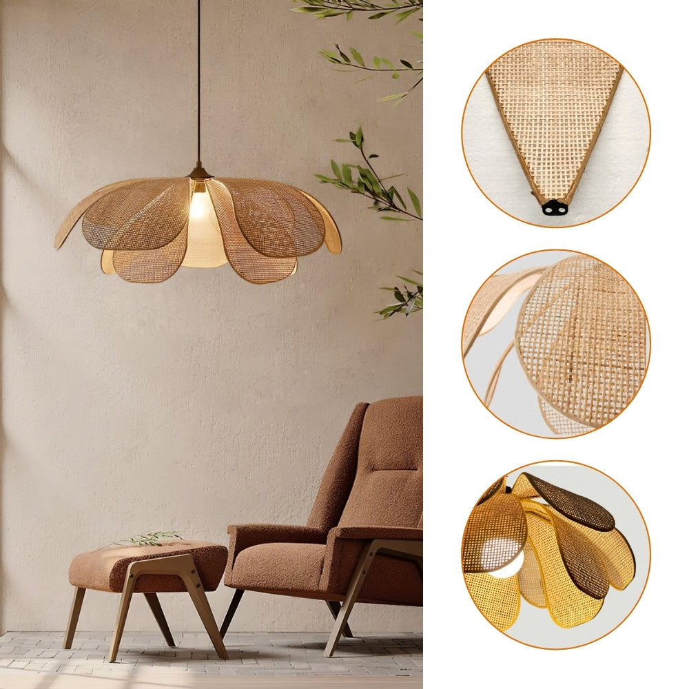 Cefalu Extra Large Rattan Petal Pendant Light