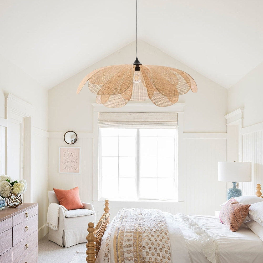 Cefalu Extra Large Rattan Petal Pendant Light