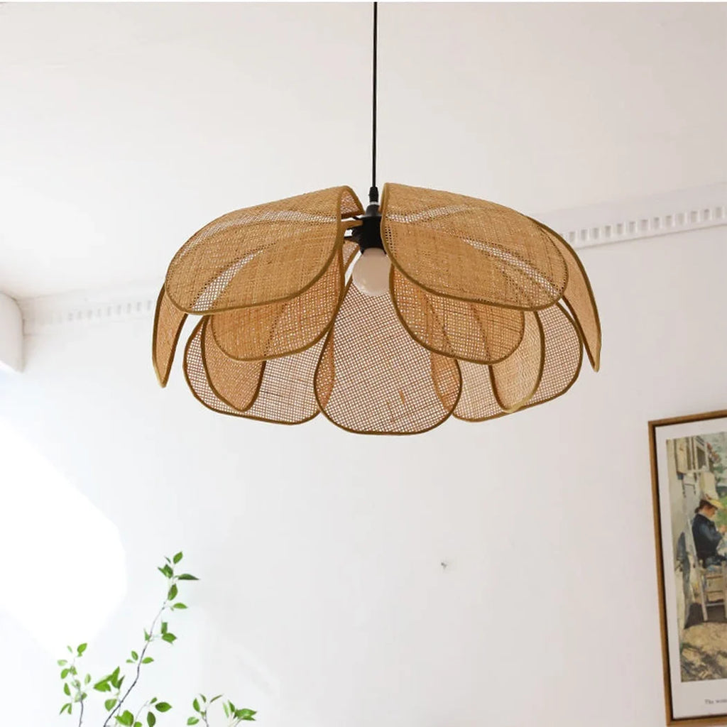 Cefalu Extra Large Rattan Petal Pendant Light