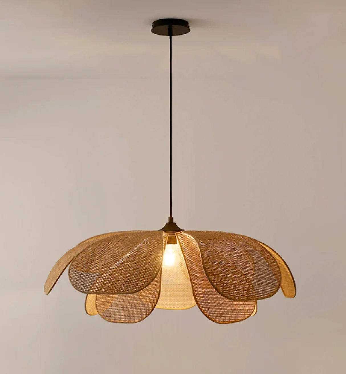 Cefalu Extra Large Rattan Petal Pendant Light