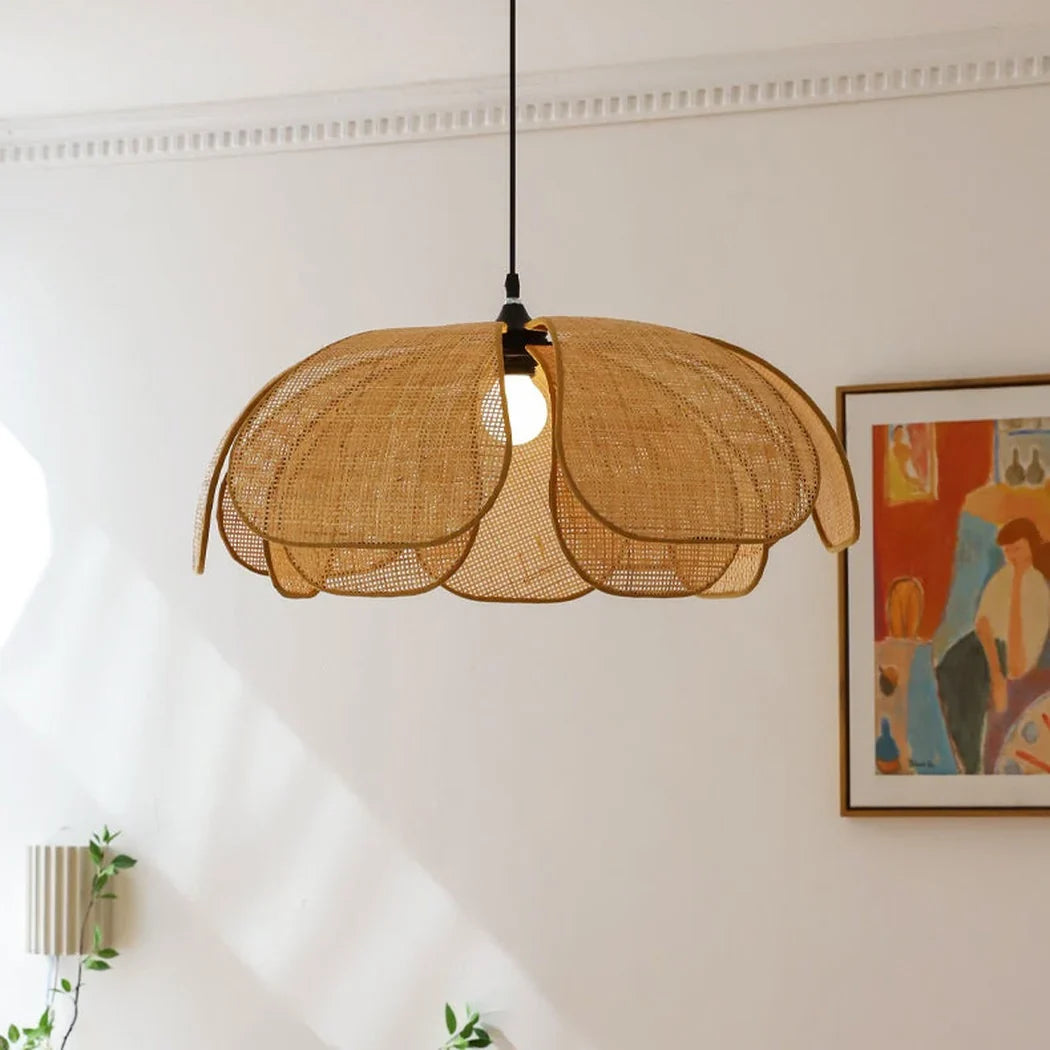 Cefalu Extra Large Rattan Petal Pendant Light