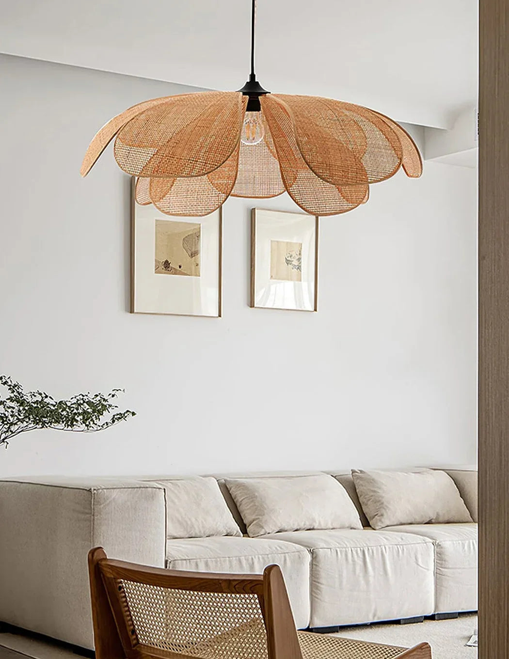 Cefalu Extra Large Rattan Petal Pendant Light