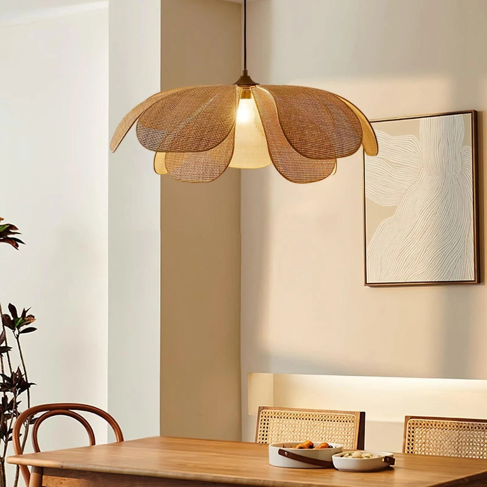 Cefalu Extra Large Rattan Petal Pendant Light