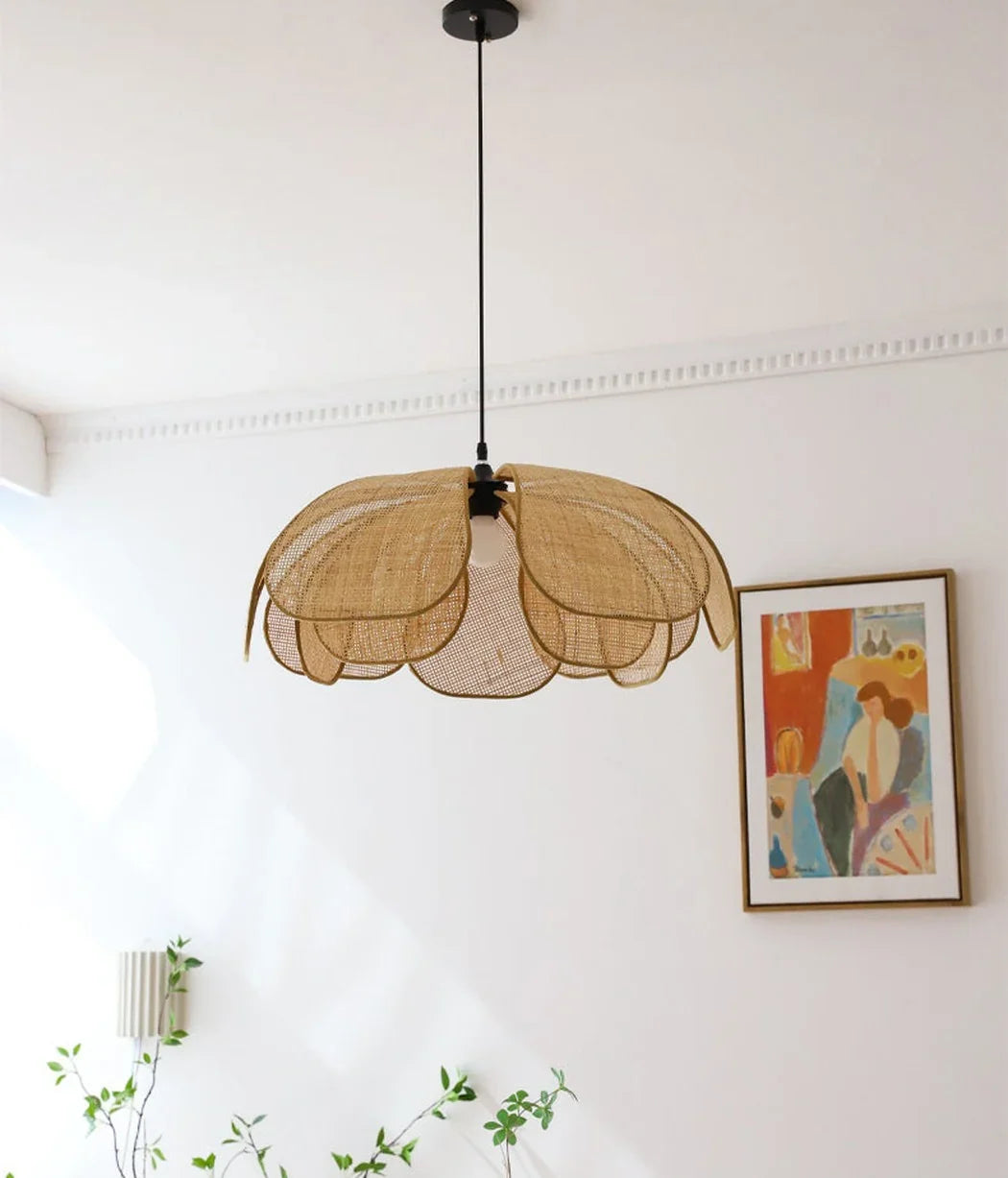 Cefalu Extra Large Rattan Petal Pendant Light