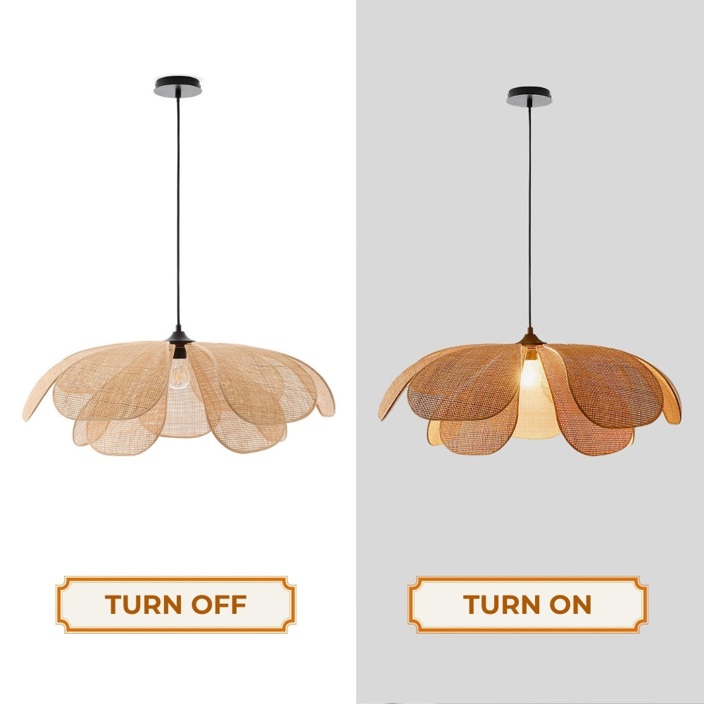 Cefalu Extra Large Rattan Petal Pendant Light