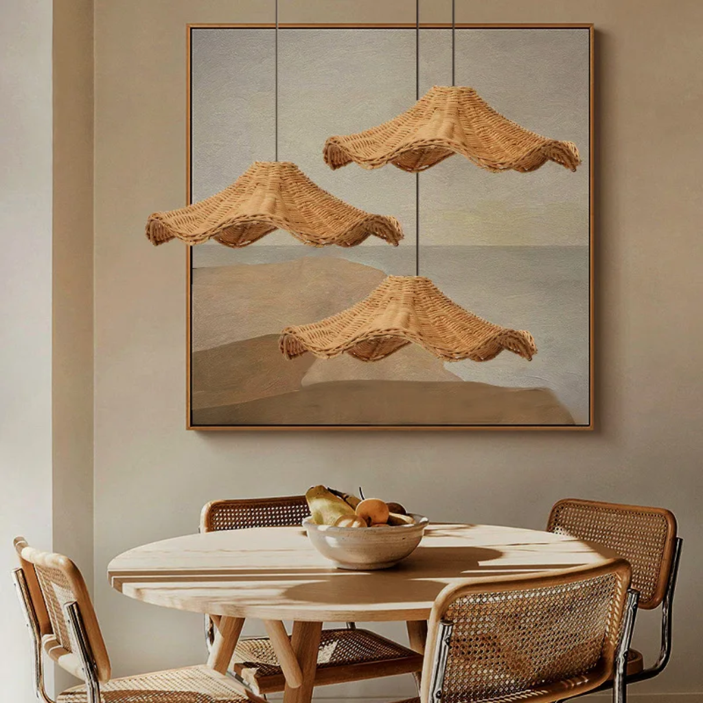Ariel Rattan Wave Pendant Light