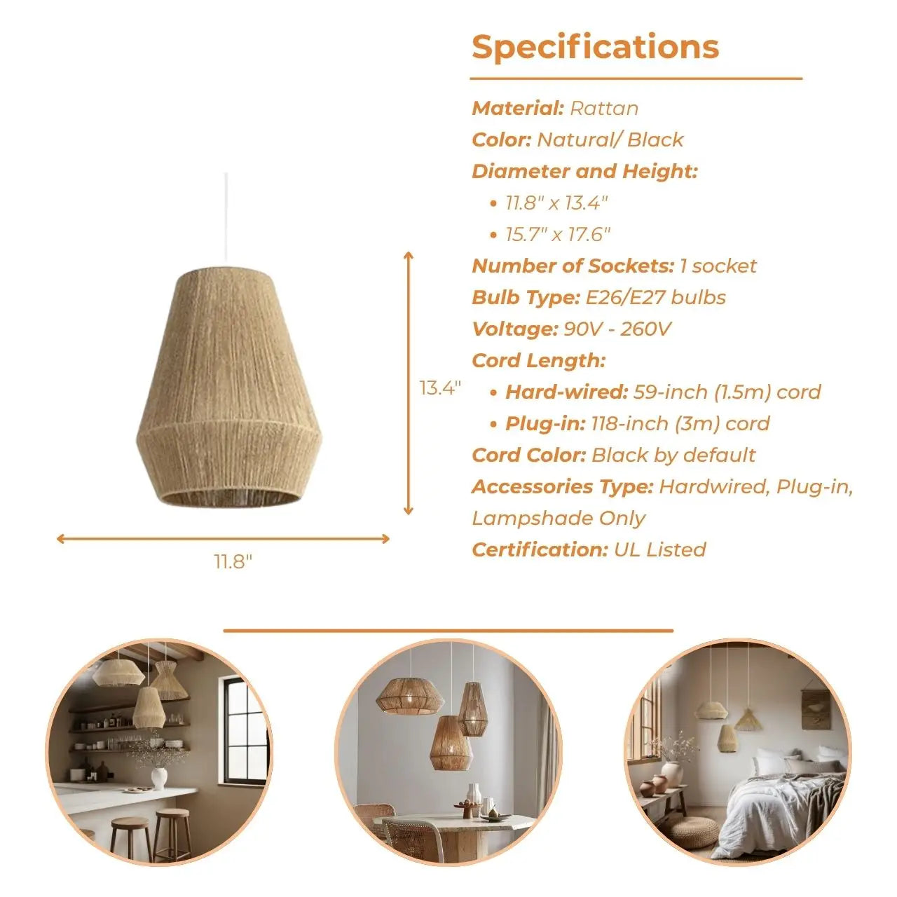 Collins Wabi Sabi Small Basket Pendant Light