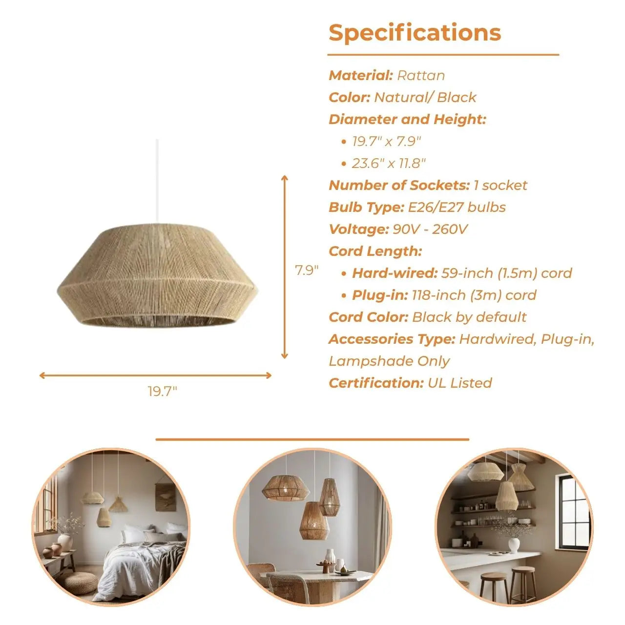 Collins Wabi Sabi Small Basket Pendant Light