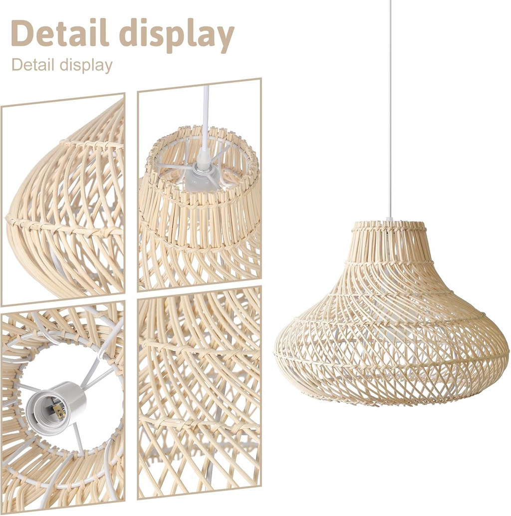 Dakota Natural Rattan Dome Pendant Light