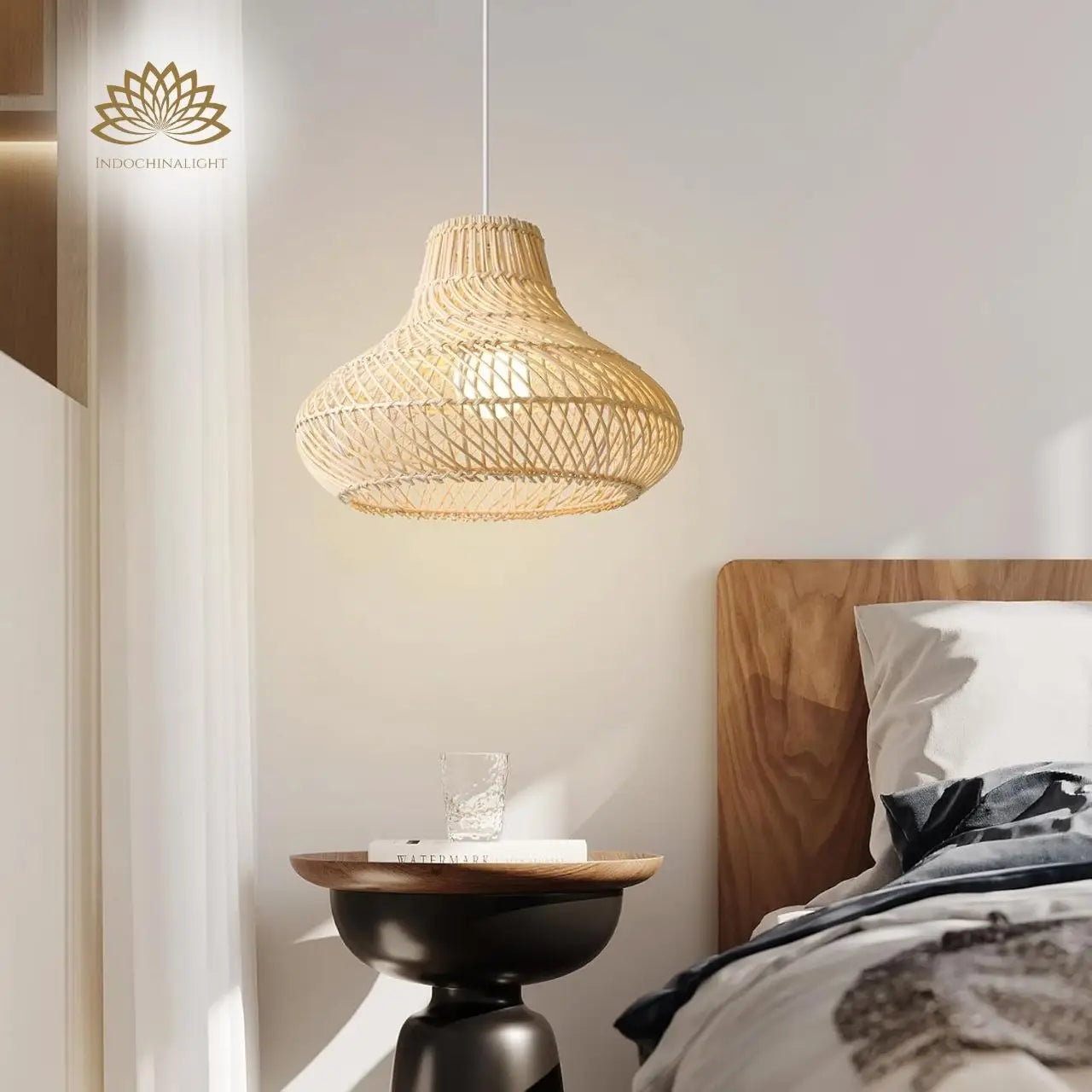 Dakota Natural Rattan Dome Pendant Light