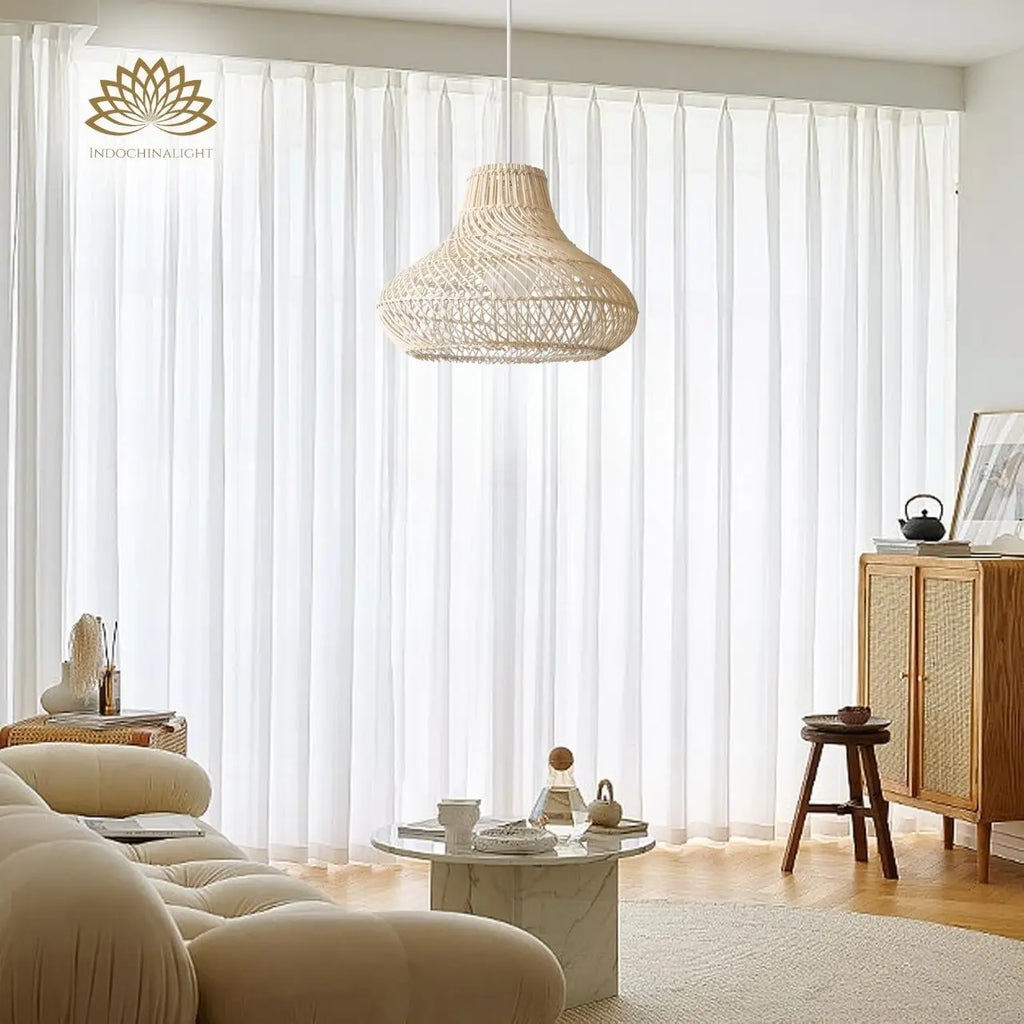 Dakota Natural Rattan Dome Pendant Light