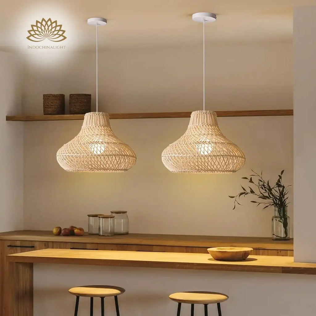 Dakota Natural Rattan Dome Pendant Light