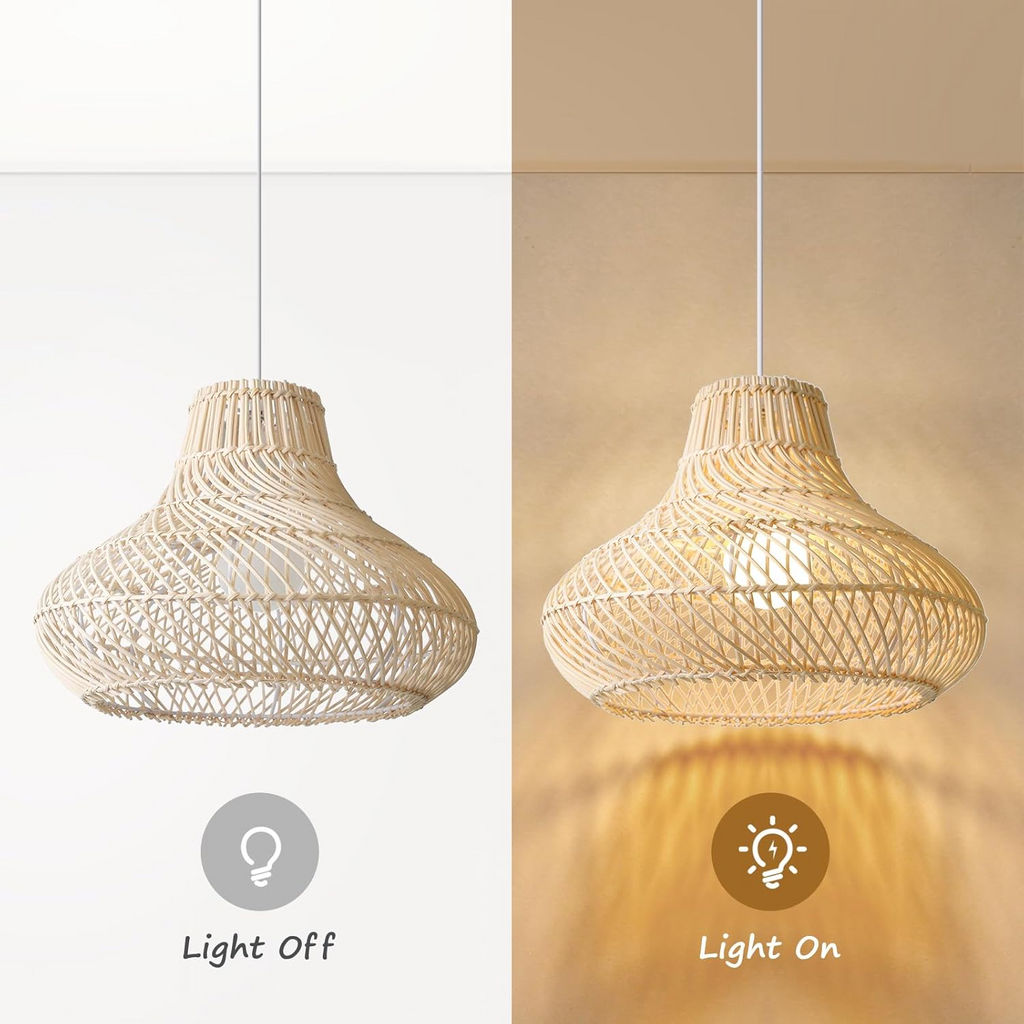 Dakota Natural Rattan Dome Pendant Light
