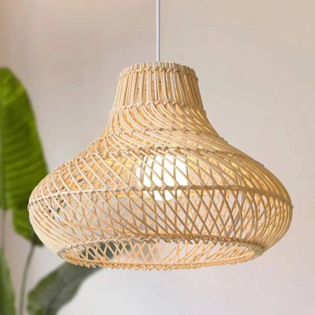 Dakota Natural Rattan Dome Pendant Light