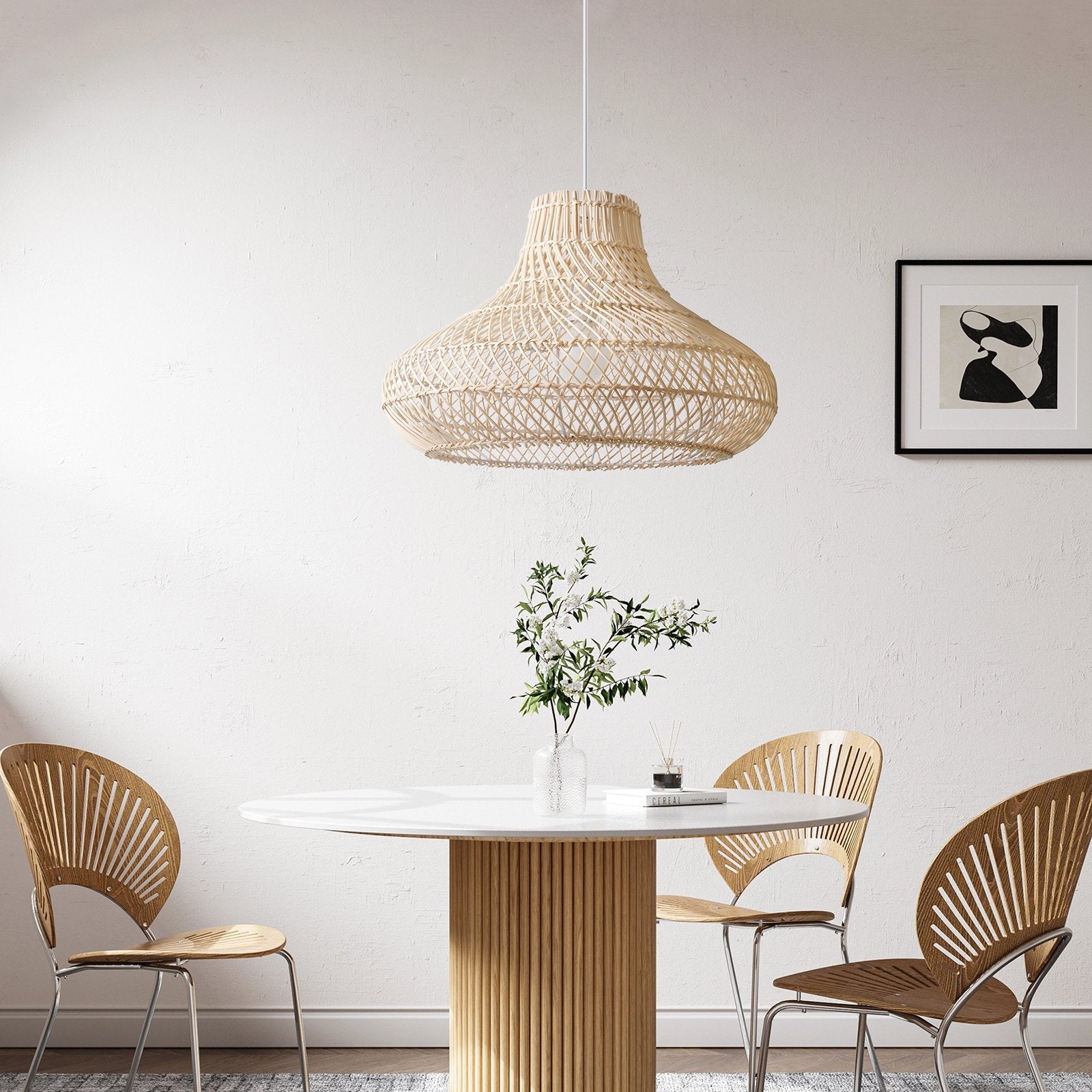 Dakota Natural Rattan Dome Pendant Light