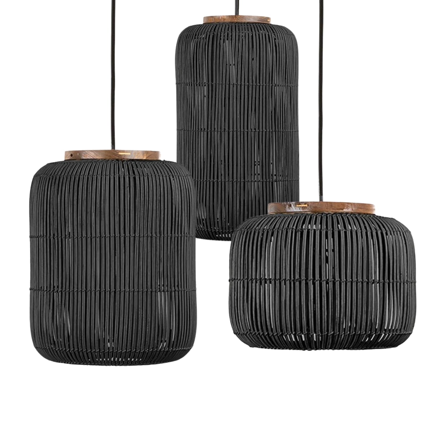 dBodhi Large Black Rattan Hanging Light