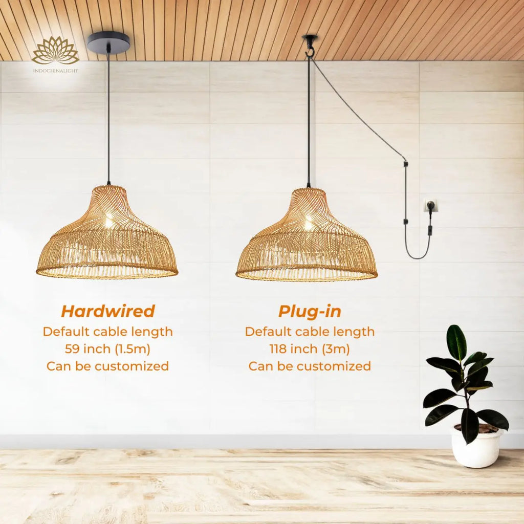 Des Boho Rattan Pendant Light For Kitchen Island