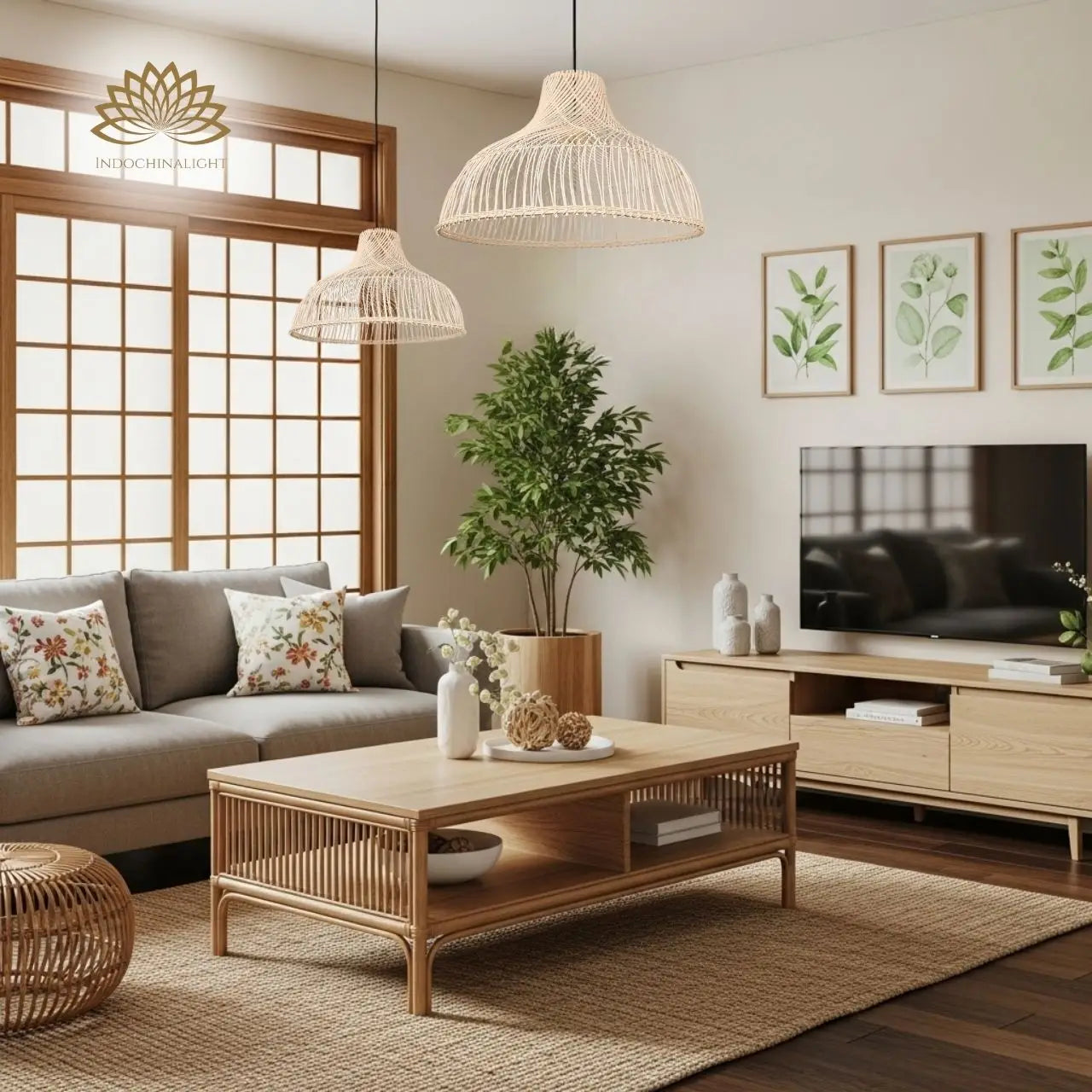 Des Boho Rattan Pendant Light For Kitchen Island