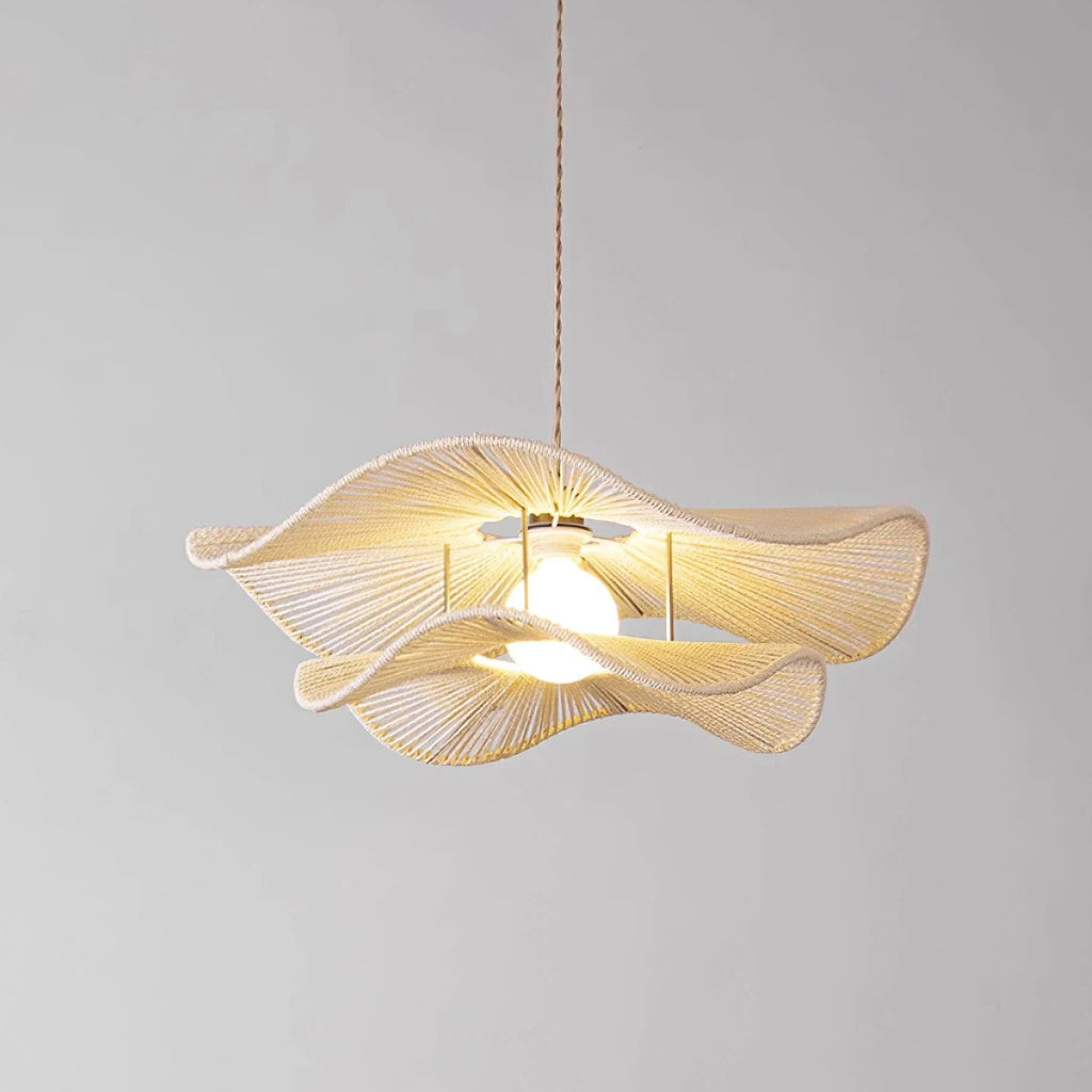 Double Layer Hemp Rope Wavy Pendant Lamp
