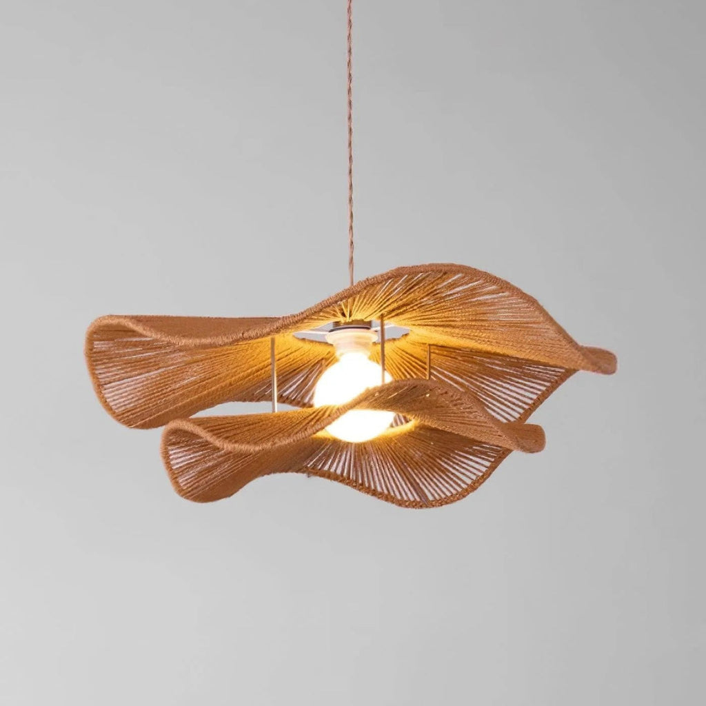 Double Layer Hemp Rope Wavy Pendant Lamp