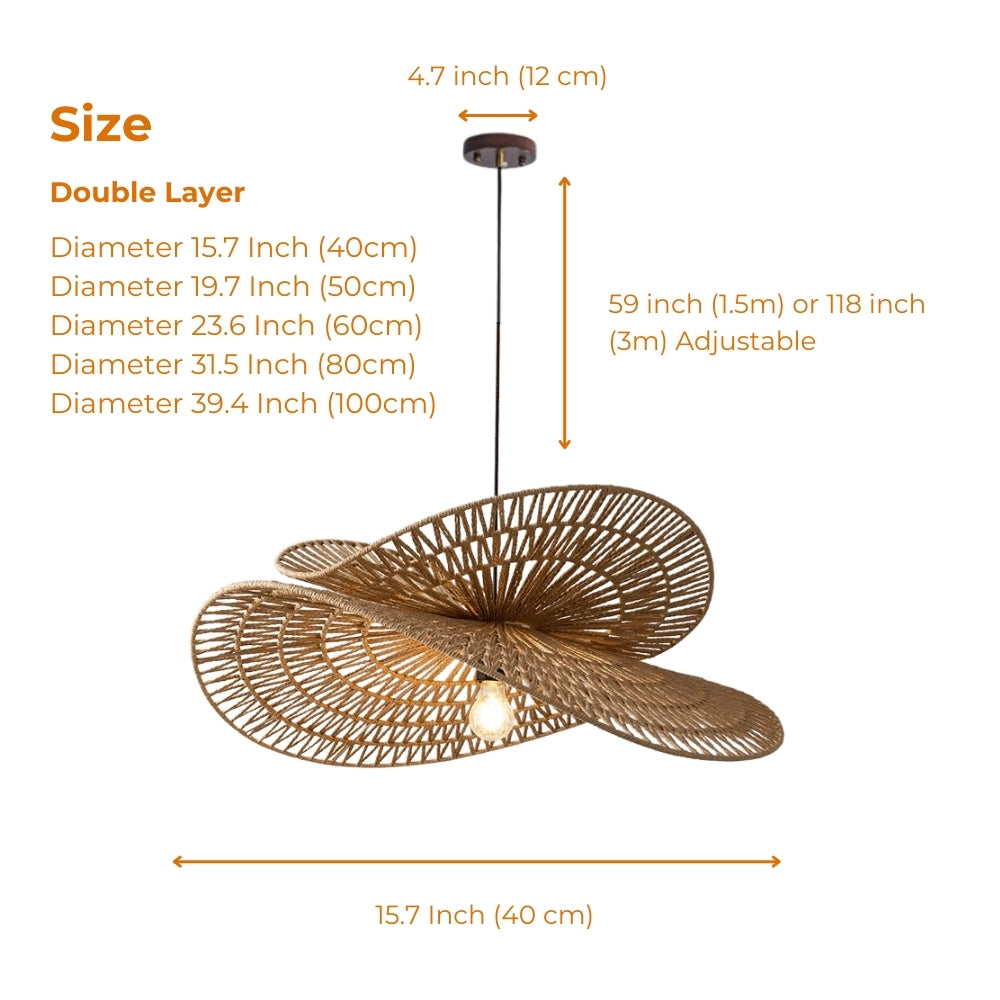 Valar Wabi Sabi Tiered Wicker Jute Pendant Light