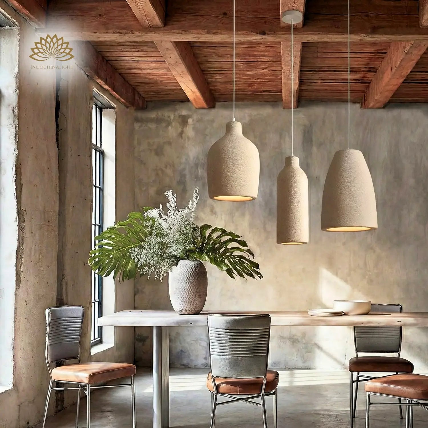 Ebony Wabi Sabi Cylinder Pendant Light