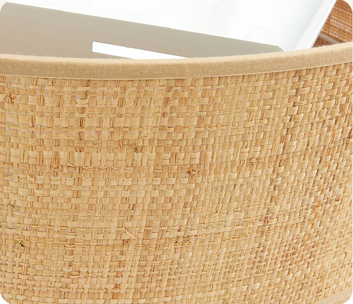 El Corte Drum Round Wicker Light - Flush Mount