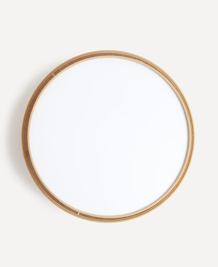 El Corte Drum Round Wicker Light - Flush Mount