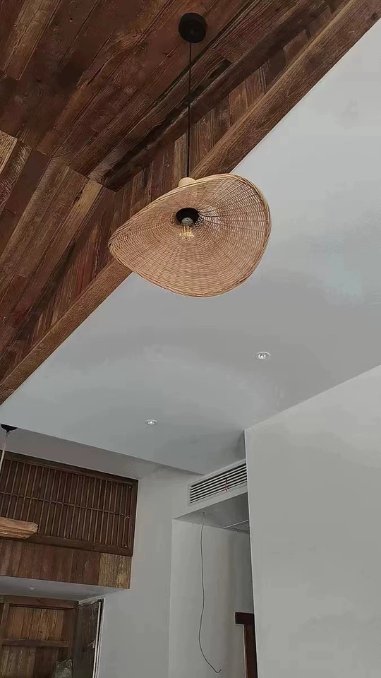 Ellie Straw Hat 3 Light Rattan Pendant