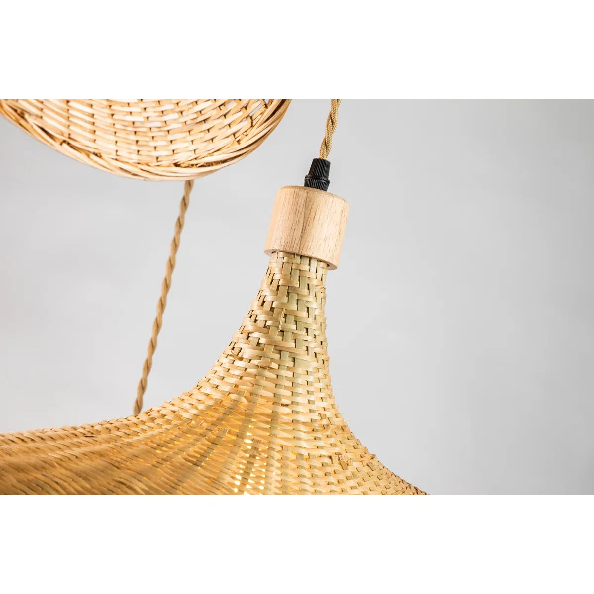 Ellie Straw Hat 3 Light Rattan Pendant
