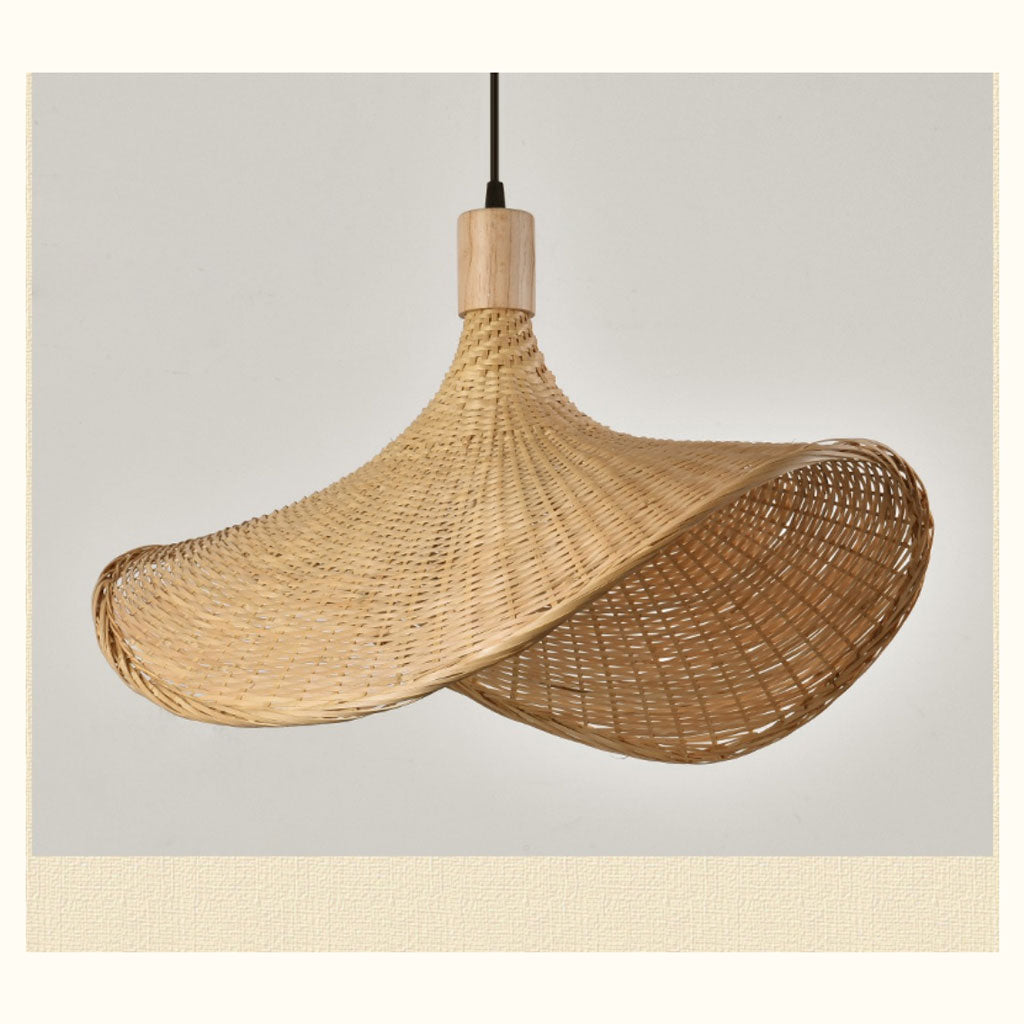 Ellie Straw Hat 3 Light Rattan Pendant