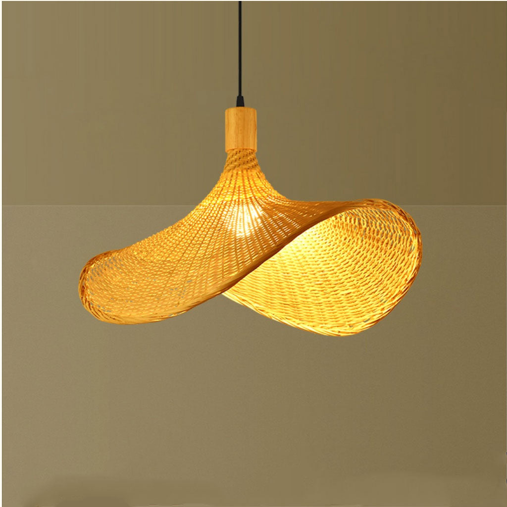 Ellie Straw Hat 3 Light Rattan Pendant
