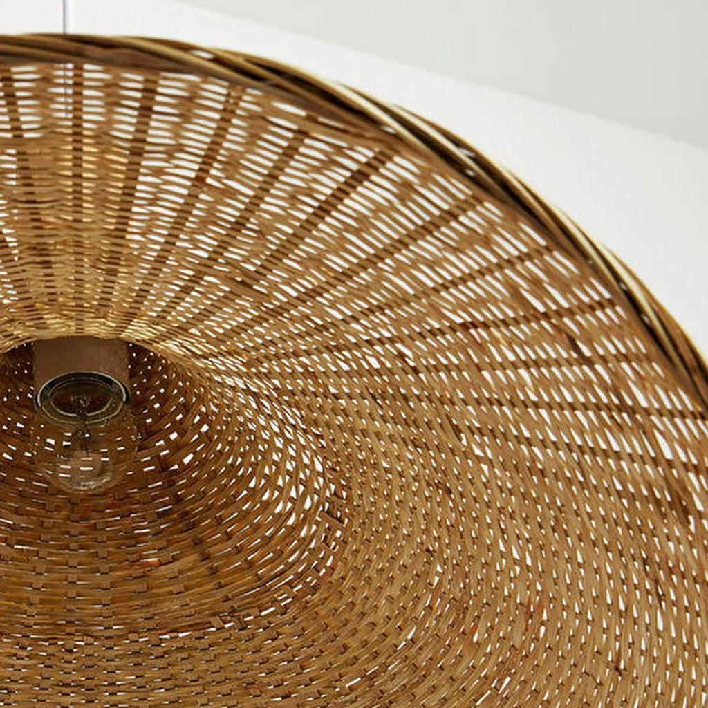 Ellie Straw Hat 3 Light Rattan Pendant