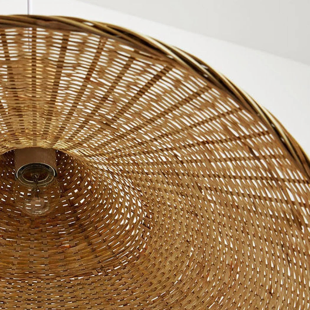 Ellie Straw Hat 3 Light Rattan Pendant