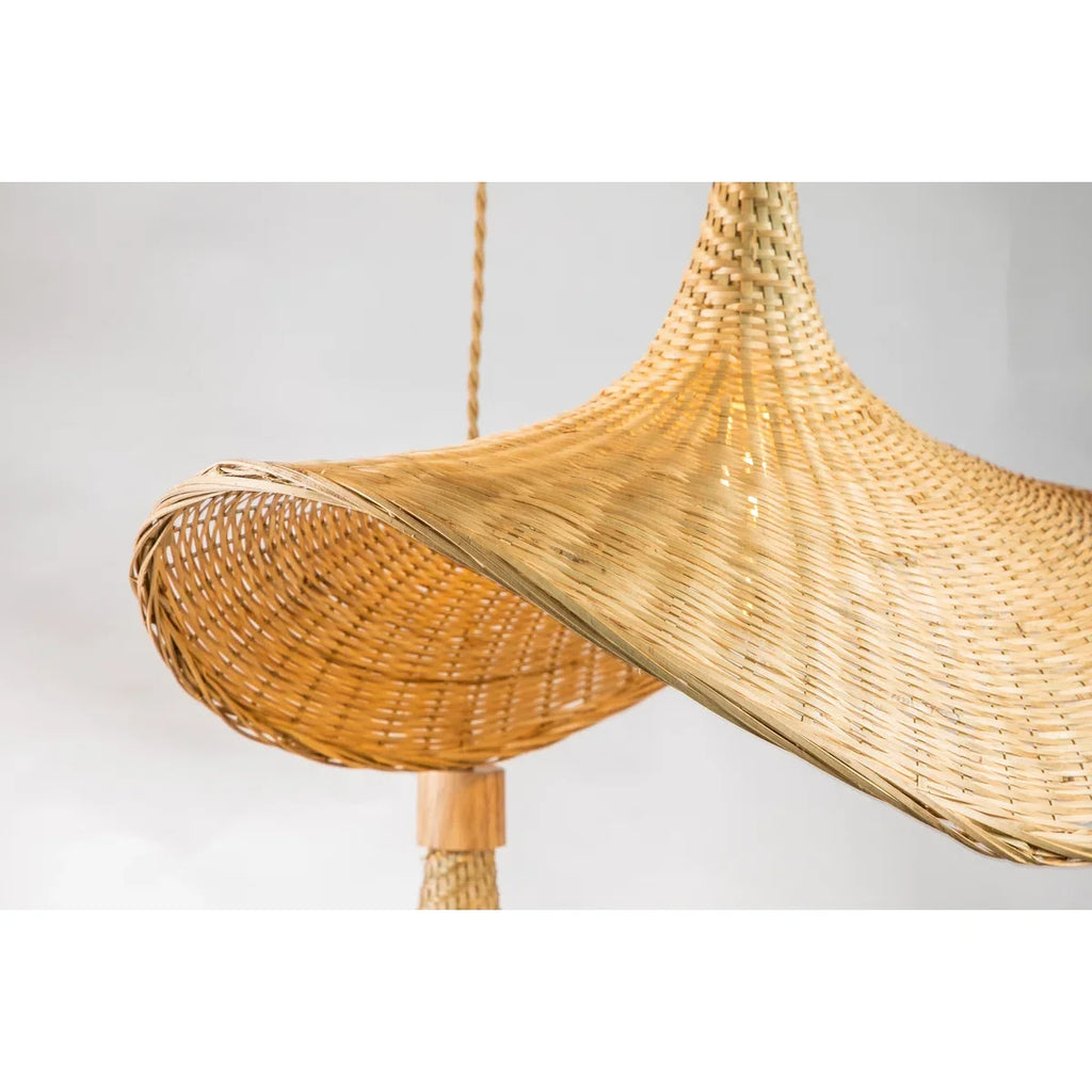 Ellie Straw Hat 3 Light Rattan Pendant
