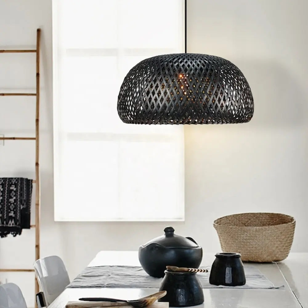 Eskil Black Bamboo Pendant Light Shade