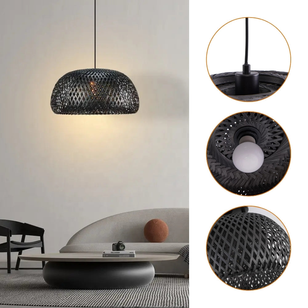 Eskil Black Bamboo Pendant Light Shade