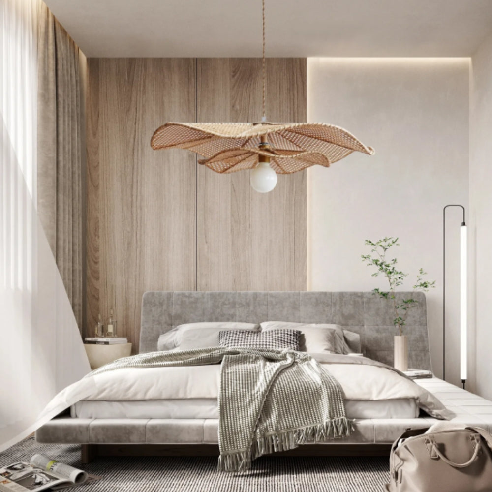 Lotus Leaf Rattan Pendant Light