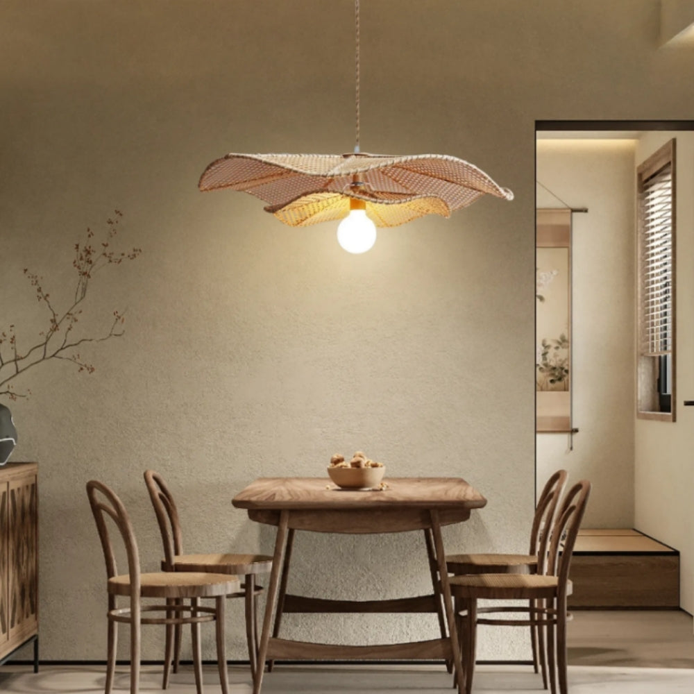 Lotus Leaf Rattan Pendant Light