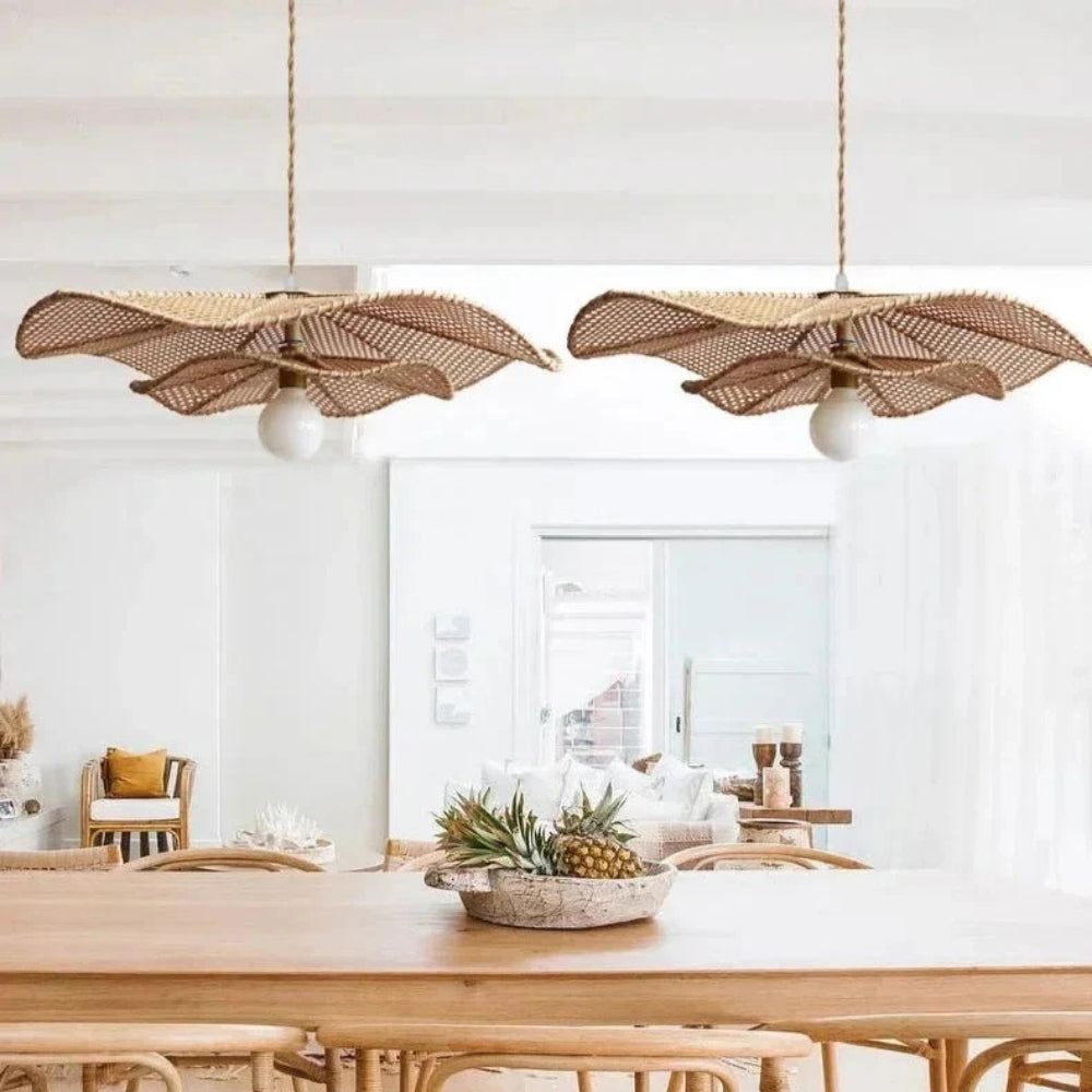 Lotus Leaf Rattan Pendant Light