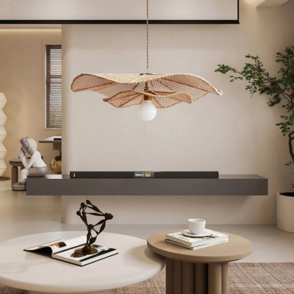 Lotus Leaf Rattan Pendant Light