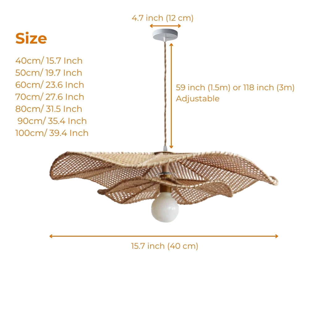Lotus Leaf Rattan Pendant Light