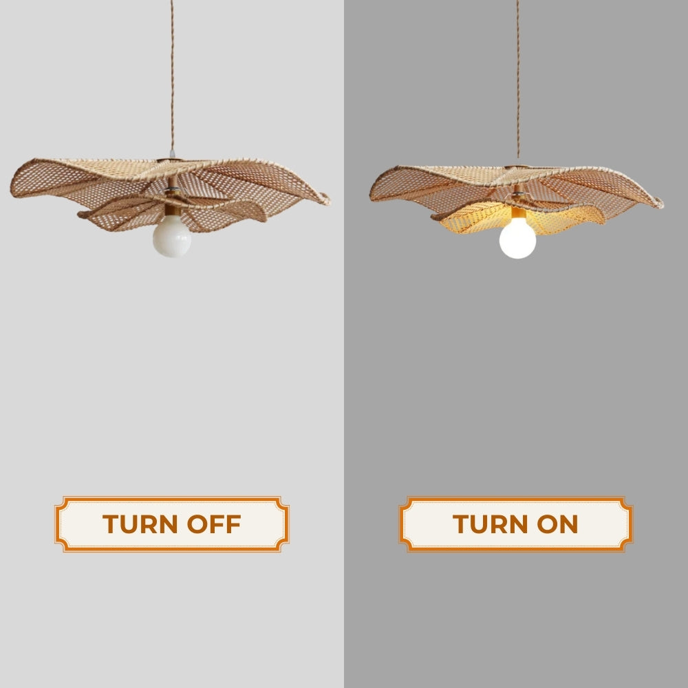 Lotus Leaf Rattan Pendant Light